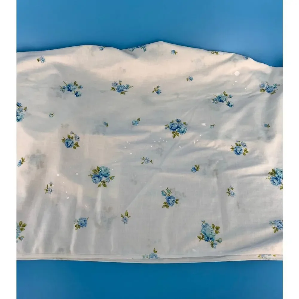 70s Cottagecore Floral Twin Size Flat Sheet 1970s Vintage JC Penney